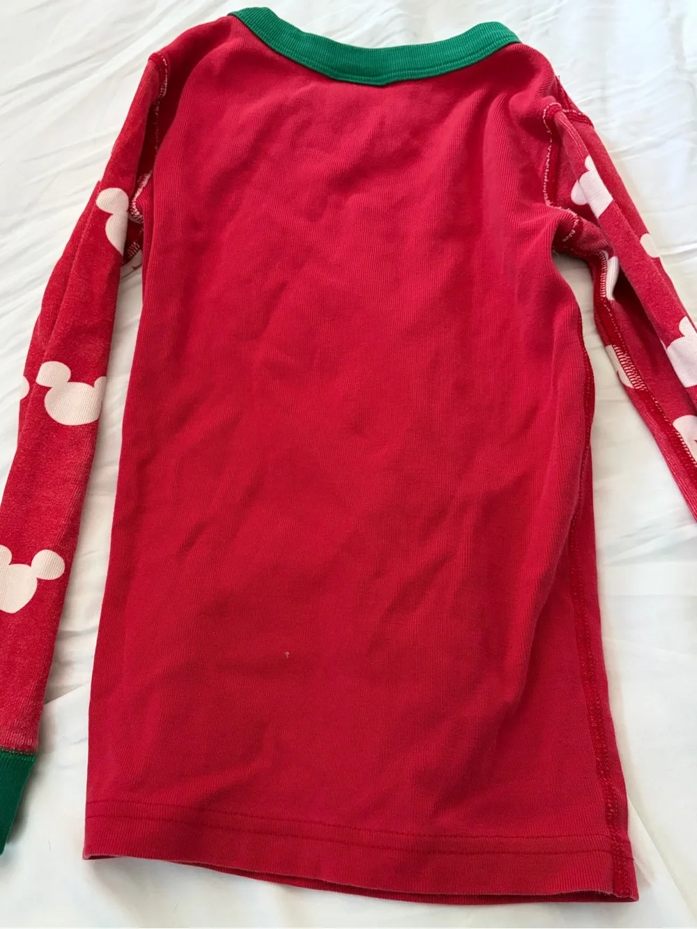 Hanna Andersson Red Mickey Mouse Pajama Set with Green Trim